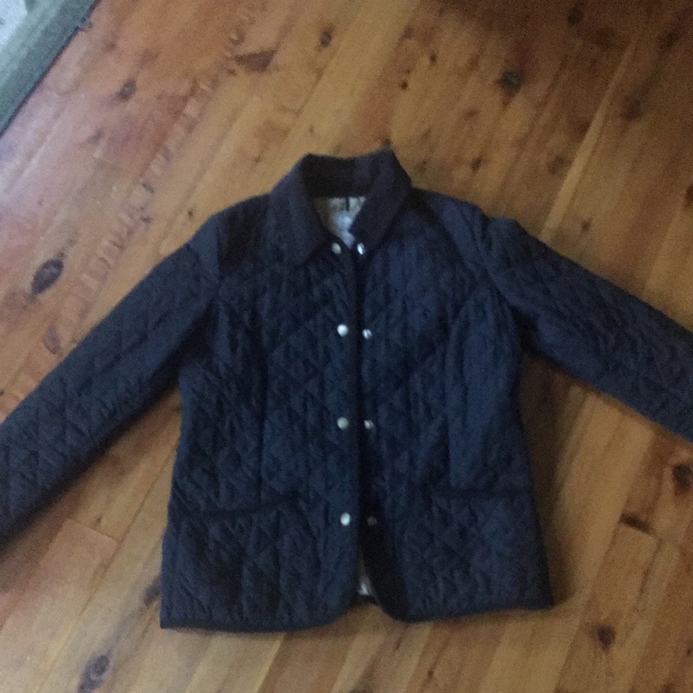 Thin quilted coat with corduroy collar